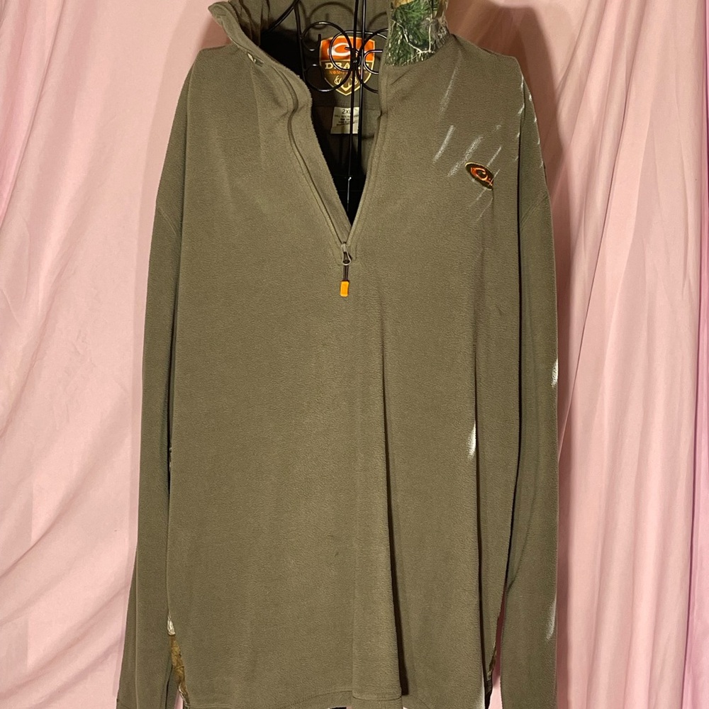 Drake Men's Zip-Up Sweater in Olive
